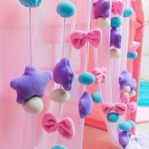 ins curtain cute bow plush decorations childrens tent decoration handmade door curtain Baby Game House