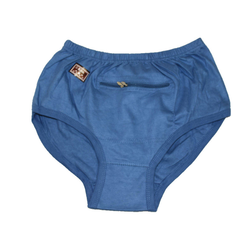 男士防盗口袋三角内裤带拉链有兜旅行防偷高腰中老年大红内裤