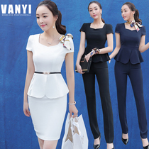 Summer dress professional dress womens dress fashion short sleeve suit hotel front desk beautician work dress dress female summer