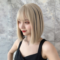 Wig Woman Short Hair Net Red Bobo Head Collarbone Hair Sleeve Lisa Cog Hanging Ear Dyeing Cos Realistic Natural Whole Headgear
