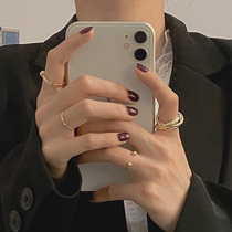 South Korea cold wind combination four-piece joint ring female Net red ins tide three-layer food finger ring fashion opening ring