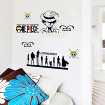 Removable sea thief Wang Lufei Childrens room Bedroom Cartoon Background Wall Decoration Stickers Home Dress and Painted Wall Sticker