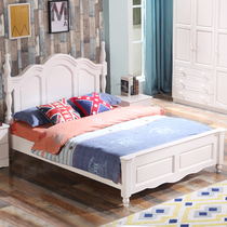 Full solid wood childrens bed single bed 1 5 small American bedroom high Box storage pressure 1 8 boys and girls princess bed