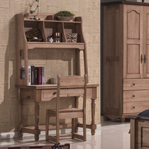 American all solid wood walnut childrens desk bookshelf combination desktop computer desk learning table writing desk wood wax oil
