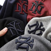 Company single custom washed cotton wool ring Autumn and winter mens three-dimensional embroidery casual wild solid color sweater tide