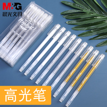 Morning light white high-light pen Art student comics high-light pen painting hand-painted student special gold and silver refill Black background writing white letter White Hook pen animation design white line Pen high-gloss painting brush