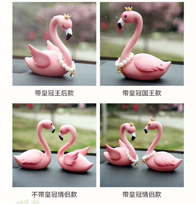 Sáng tạo mới flamingo đồ trang trí xe dễ thương búp bê phụ kiện xe hơi phụ kiện xe hơi xe phụ kiện xe hơi