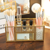 Nail shop desktop storage box Nail tools rub strip brush Cosmetics drawer storage Nordic Phnom Penh glass box