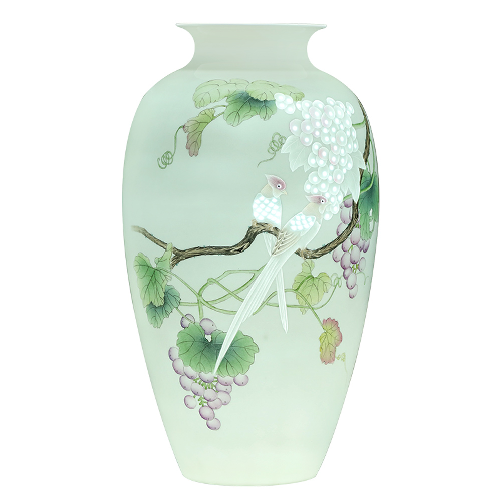 Jingdezhen ceramics hand - made famille rose fruit fragrance, vases, flower arrangement sitting room adornment of new Chinese style household furnishing articles