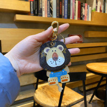 Cute little lion car keychain pendant female ins Net Red couple cartoon key chain bag hanging gift