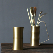 Pure copper incense road bottle pen tube tea ceremony Incense Road supplies tools household indoor antique retro color aromatherapy bottle