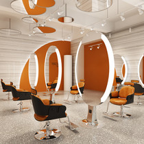 Hairdressing shop mirror table Net red with light hairdressing mirror table hair salon special single double-sided mirror with lamp photo studio makeup mirror table