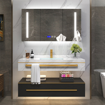 Toilet bathroom cabinet combination Nordic wash table Wall washbasin marble hand wash basin smart mirror cabinet