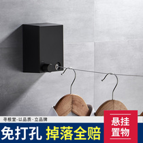 Balcony invisible shrink clothesline Indoor telescopic wire rope punch-free clothesline artifact household bathroom clothes rack