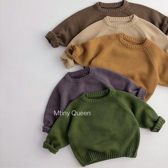 Children's autumn and winter Korean version of boys and girls knitted retro pullover children's rag-shoulder cotton quality loose sweater
Children's autumn and winter Korean version of boys and girls knitted retro pullover children's rag-shoulder cotton quality loose sweater