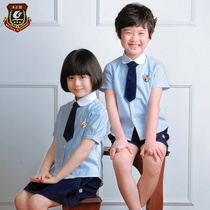 Kindergarten garden clothes Summer clothes Short-sleeved British College style childrens class clothes Cotton primary and secondary school school uniforms summer suits