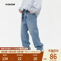 VIISHOW jeans new men's autumn and winter loose tide grudge straight bar in minboy trousers