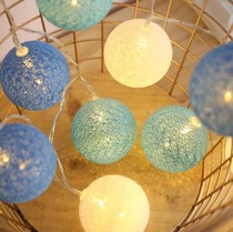 Small bulb birthday arrangement decorative lamp cotton thread lamp string creative romantic arrangement 3 meters 20 lamps own battery 3 sections