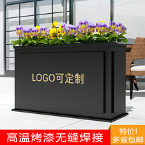 Iron outdoor flower box municipal flower trough flower pot sales department metal partition bar courtyard fence flower bed custom
