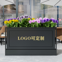 Outdoor wrought iron flower box custom flower bed creative outside the sales department square mobile tree box combination cafe flower trough