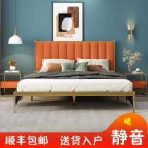 Iron Double Bed 1 5 m iron rack Nordic luxury minimalist in Red Princess rental room for single beds