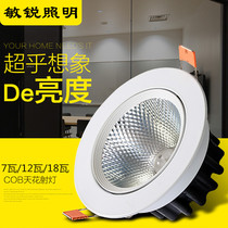 Boutique COB spotlight 5W12W18W LED bulls eye lamp Ceiling embedded living room full set of clothing store spotlight