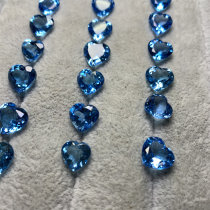 (Soloni) Natural Swiss Blue Topa Pamper Stone Pure Hand Studded With Custom DIY Ring Pendant