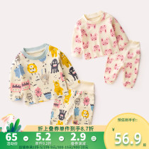 Baby Autumn Clothing Home Pure Cotton Spring and Autumn Childrens Lindwear Kids Nightjacket All cotton boys and boys