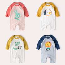 Newborn Concort Clothes Spring and Autumn Pajamas 0Han Edition Baby Clothes 1 year old baby spring outfit to hug long sleeves hackclothes