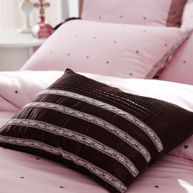 lovo家纺 迪士尼纯棉床单四件套 夏天公主风粉色床上用品1.8m床产品展示图5