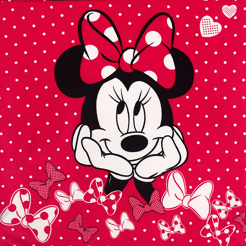 disney/迪士尼床上用品儿童卡通毛毯盖毯子时尚米妮法兰绒毯