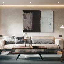 Pure hand-painted oil painting Nordic abject poverty style black gray texture decorative painting living room abstract simple modern porch hanging painting