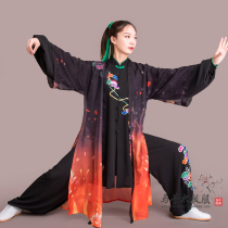 Taiji clothing Taiji spring bud Ma Lei new Taiji clothing martial arts performance clothing embroidery embroidery fine embroidery black colorful auspicious clouds