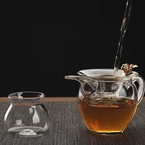 Heat-resistant glass kung fu tea filter tea ceremony accessories with tea filter set thickened tea compartment goldfish tea leak