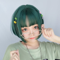 Japanese Japanese Polaris green childrens wig Net red realistic princess cut female short hair Jellyfish head Ji hair headgear