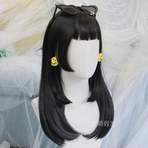 Also cute princess cut wig woman in the middle of a long time Qiliu Hai black long straight sweet and cool personality Millennial Astri Hot Girls full headgear