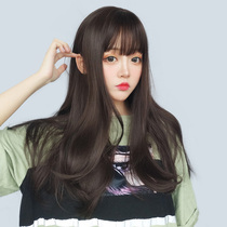 Also adorable wig female Japanese jk cute cute cartoon bangs ladyboy fluffy natural realistic high temperature silk long straight hair