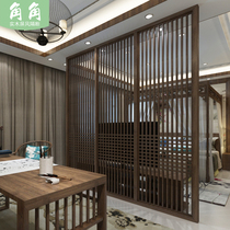 New Chinese style solid wood office hotel hotel screen partition Modern simple fence entrance door occlusion decoration
