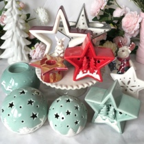 Stock Old Stock Eu Style American Home Scenario Decoration Handicraft Garden Retro Ceramic Stars Pendulum night light