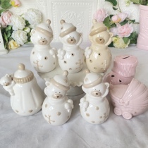 Minima Nordic American Country Countryside Home Patio Decoration ceramic Cubs Bottle Stroller Nightlight Depository Money Jar Pendulum