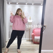 Fat Fat Fat MM Han Edition Simple Embroidery Multicolored Leisure Link Cap Sweater