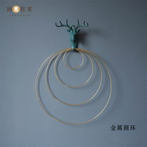 Idle heirs Ring dream catcher iron ring ring Large gold metal circle Tapestry iron ring Single ring