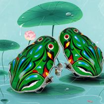 Frog Toys Tin-jumping Frog Bounce 80 Rear Nostalgic Child Clockwork Baby 1-2-Year-Old Little Boy Girl