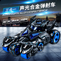 Childrens toy car boy Moto alloy small car back force 3-4-5-6-year-old three-in-one ejection chariot puzzle