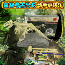 Dinosaur fossil T-rex skeleton model Childrens handmade DIY production digging specimen boy archaeological excavation toy