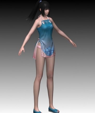 天涯明月刀美眉内衣模型有骨骼绑定免费