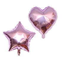 18 inch peach heart light purple pearlescent purple five-star aluminum balloon childrens birthday party wedding wedding room layout
