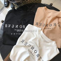 Brand Discount Store Mall Withdrawal Cabinet Womens Clothing Tailstock Clear Cabin Round Collar Easy Letters Printed slim Short sleeves T Female Summer