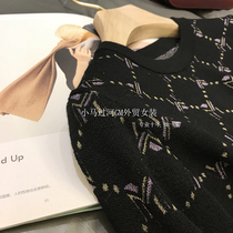 Brand discount store shopping mall withdraws womens foreign trade cut jacquard wool sweater outside wearing pullover lazy sweater