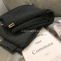 Giant recommended ~ giant thin modified leg Black Plaid thickened small Harlan casual pants tapered pants women autumn and winter